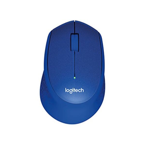 Logitech M331 Silent Plus Wireless Mouse, 2.4GHz with USB Nano Receiver, 1000 DPI Optical Tracking - Blue