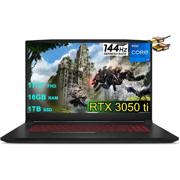 MSI Katana GF76 11UE 17.3″ 144 Hz IPS Intel Core i7 11th Gen 11800H (2.30GHz) NVIDIA GeForce RTX 3060 GPU 16 GB DDR4 1 TB NVMe SSD Gaming Laptop