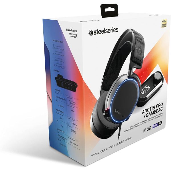 SteelSeries Arctis Pro + GameDAC Wired Gaming Headset - for PS4 and PC - Black