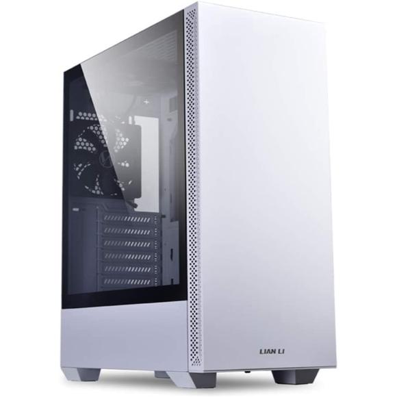 Lian Li LANCOOL 205 (White) Mid-Tower Chassis ATX Computer Case PC Gaming Case (White) w/Tempered Glass Side Panel 2x120mm Fan Pre-Installed