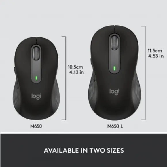 Logitech Signature M650 Medium Size Wireless Mouse - Black