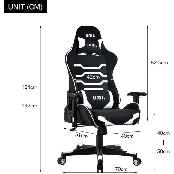 Umi. - Gaming Chair Office Computer Chair (White) [Energy Class A+++]