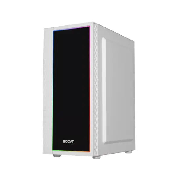 Boost Peacock Mid-Tower ATX PC Case - White