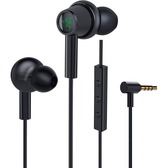 Razer Hammerhead Duo Wired Earbuds: Braided Cable - 3.5mm Headphone Jack - Matte Black