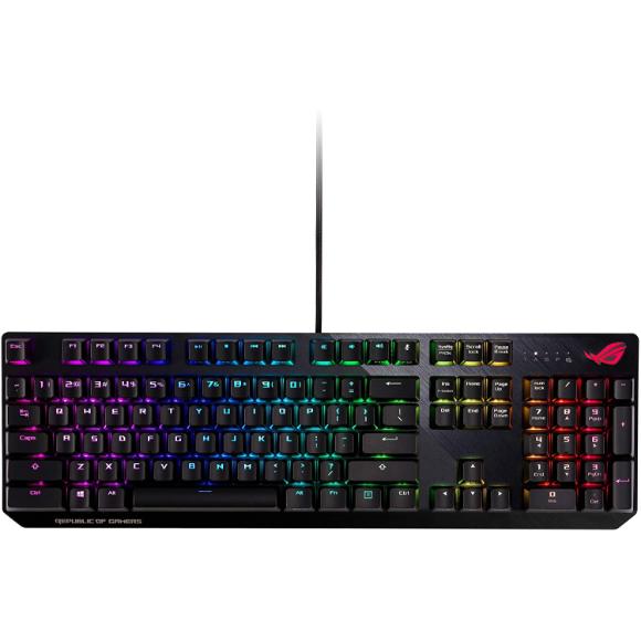 ASUS RGB Mechanical Gaming Keyboard - ROG Strix Scope | Cherry MX Red Switches | 2X Wider Ctrl Key for FPS Precision | Gaming Keyboard for PC XA02