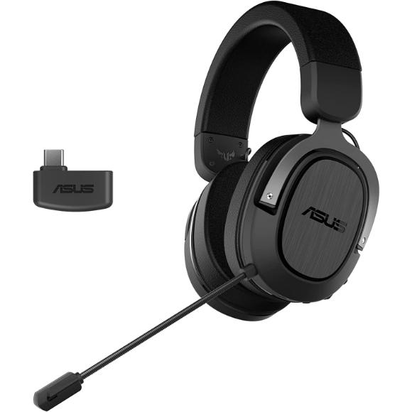 ASUS TUF Gaming H3 Wireless (2.4 GHz Wireless, Virtual 7.1 Surround Sound, Lightweight, Discord Certified Microphone, USB-C, Compatible with Laptop, Smartphones, Nintendo Switch and Playstation 5)