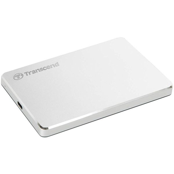 StoreJet 25C3S | Transcend 1TB Extra Slim USB 3.1 Type-C Portable Hard Drive (Silver)