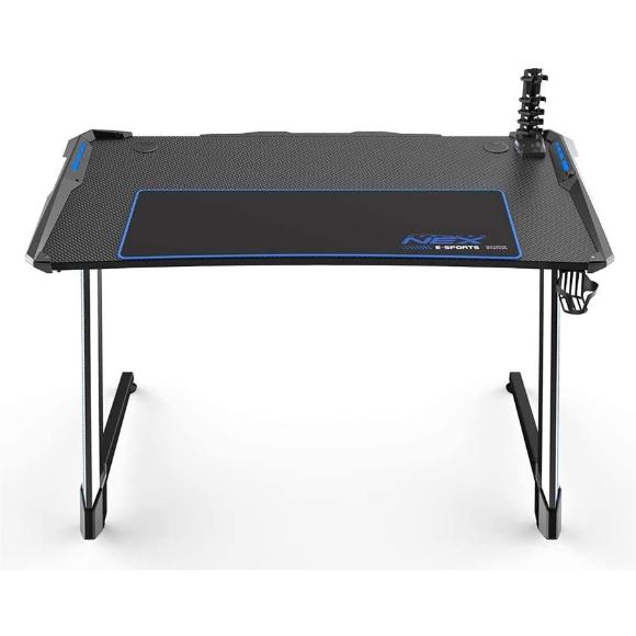 DXRacer NEX Gaming Desk - Black/Silver/Blue - TG-GDN001-NS-1