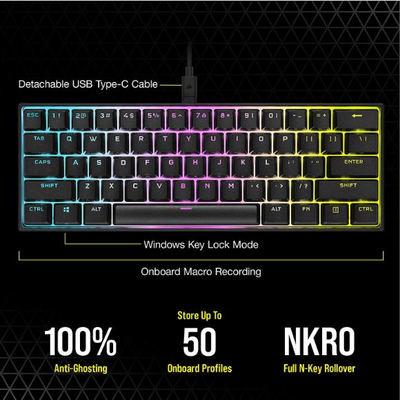 Corsair K65 RGB MINI Mechanical Gaming Keyboard Black