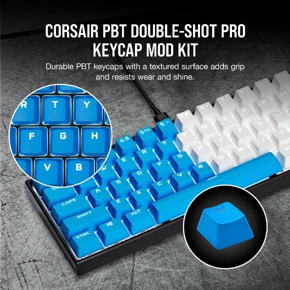 CORSAIR PBT Double-Shot Pro Keycap – Elgato Blue