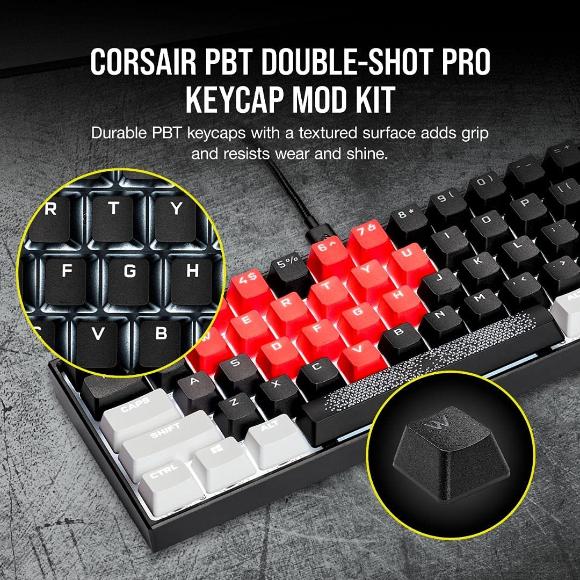 CORSAIR PBT Double-Shot PRO Keycap – Onyx Black