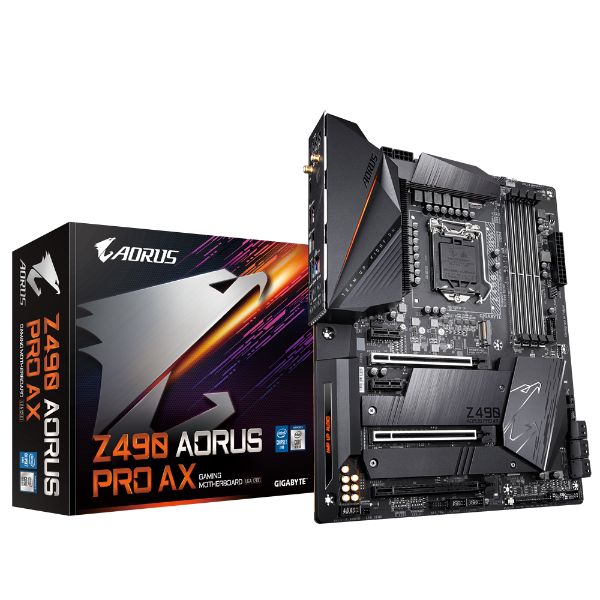 GIGABYTE Z490 AORUS PRO AX Motherboard with Direct 12+1 Phases Digital VRM Design, Comprehensive Thermal Solution with Fins-Array II, Intel® WiFi 6 802.11ax, Intel® 2.5GbE LAN, RGB FUSION 2.0