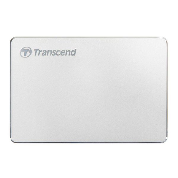 StoreJet 25C3S | Transcend 2TB Extra Slim USB 3.1 Type-C Portable Hard Drive (Silver)