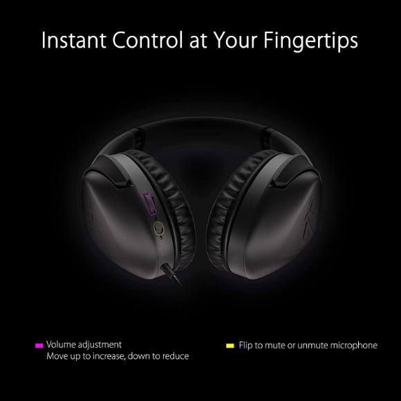 ASUS ROG Strix Go Core Wired Gaming Headset | 3.5mm Connector | Lightweight Design | Over-Ear Headphones for PC, Mac, Nintendo Switch, and PS4, Black, Standard