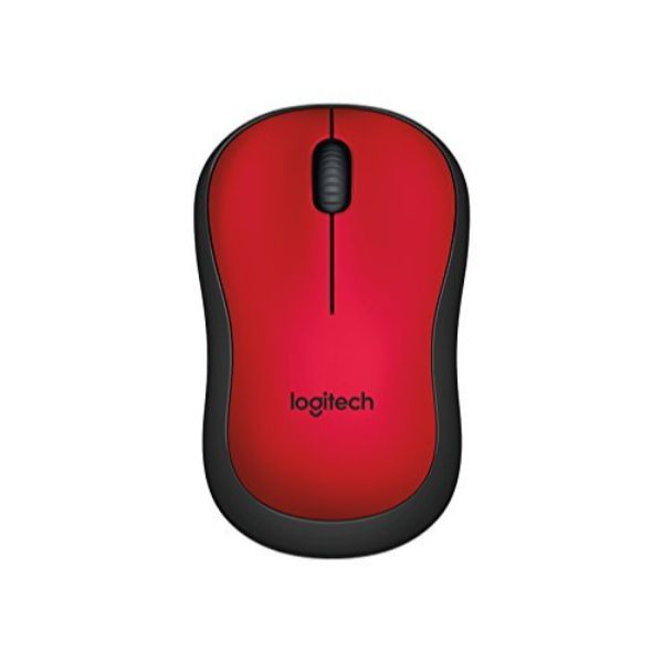 Logitech M221 Wireless Mouse, Silent Buttons, 2.4 GHz with USB Mini Receiver, 1000 DPI Optical Tracking, 18-Month Battery Life, Ambidextrous PC/Mac/Laptop - Red