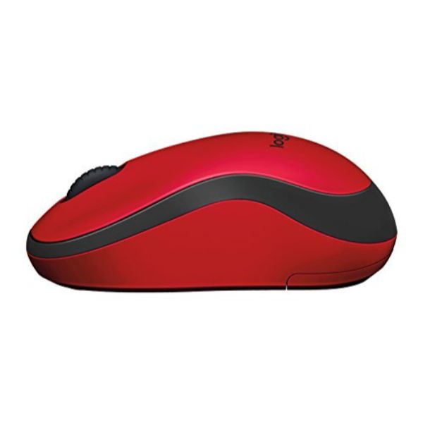 Logitech M221 Wireless Mouse, Silent Buttons, 2.4 GHz with USB Mini Receiver, 1000 DPI Optical Tracking - Red