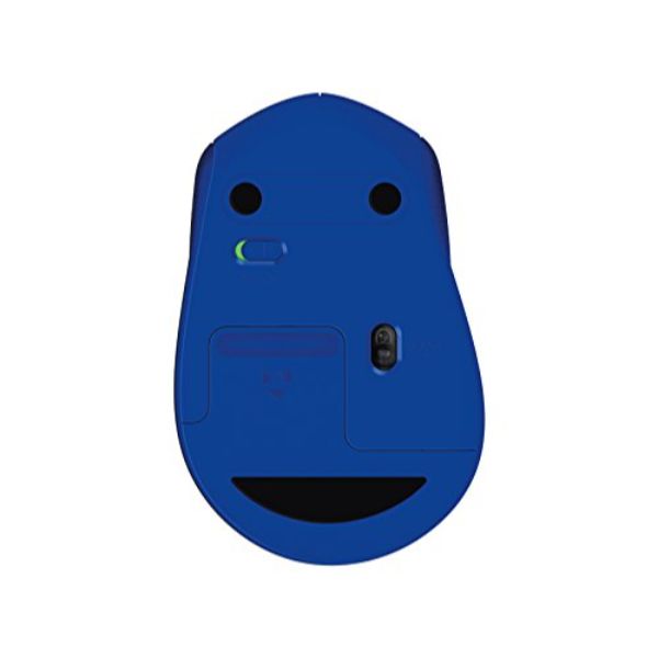 Logitech M331 Silent Plus Wireless Mouse, 2.4GHz with USB Nano Receiver, 1000 DPI Optical Tracking, 3 Buttons, 24 Month Life Battery, PC/Mac/Laptop - Blue