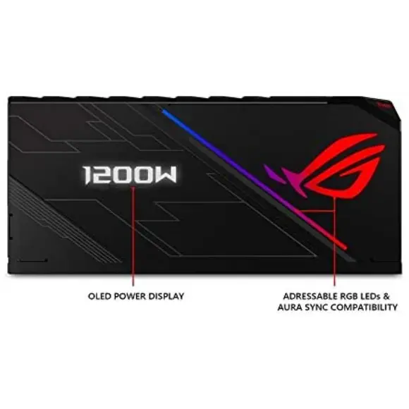 ASUS ROG Thor 1200 Certified 1200W Fully-Modular RGB Power Supply with LiveDash Oled Panel