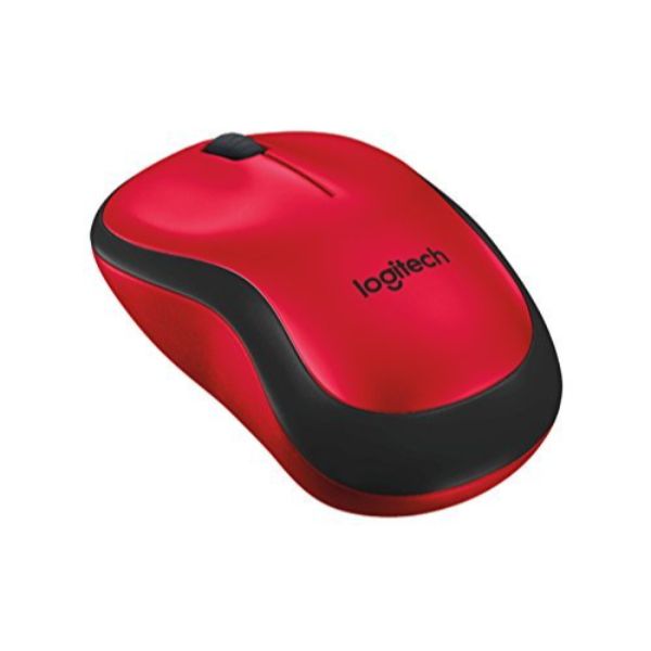 Logitech M221 Wireless Mouse, Silent Buttons, 2.4 GHz with USB Mini Receiver, 1000 DPI Optical Tracking, 18-Month Battery Life, Ambidextrous PC/Mac/Laptop - Red