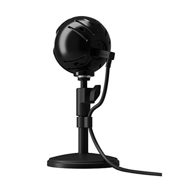 AROZZI SFERA PRO MICROPHONE - BLACK, USB CABLE &amp; CABLE CLIP 3.5MM HEADPHONE JACK, ADJUSTABLE STAND