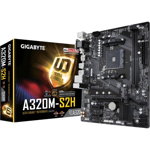 Gigabyte GA-A320M-S2H AMD Socket AM4 Motherboard