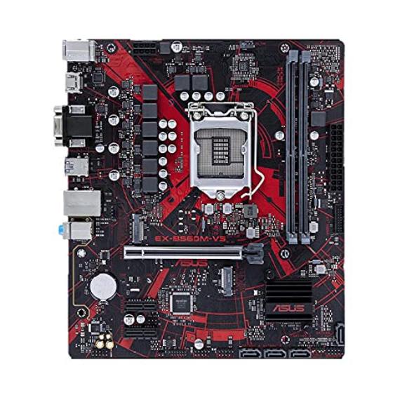 ASUS EX-B560M-V5 (Intel LGA1200 for 11th & 10th Gen Intel Core and Celeron) mATX Motherboard with PCIe 4.0, Two M.2 Slots, Realtek Ethernet, TPM Header, SafeSlot Core, DDR4 and 8-pin Power Connector