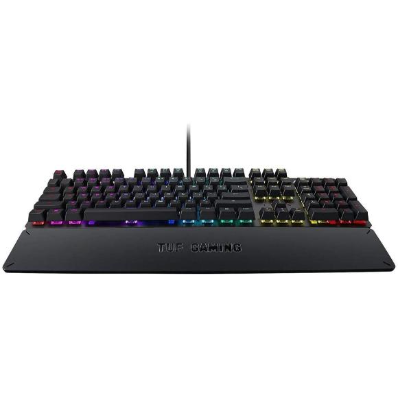 ASUS TUF K3 Mechanical PC Gaming Keyboard | Programmable Onboard Memory | Dedicated Media Controls, Aura Sync RGB Lighting | Detachable Magnetic Wrist Rest | Highly Durable | Black