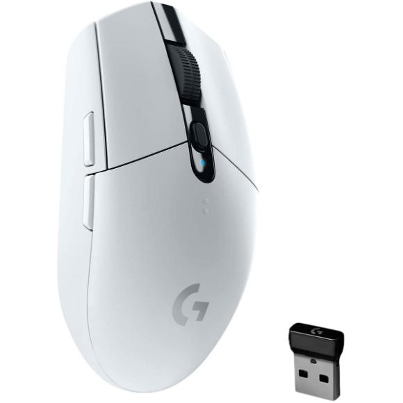 Logitech G305 Lightspeed Wireless Gaming Mouse, HERO Sensor, 12,000 DPI - White