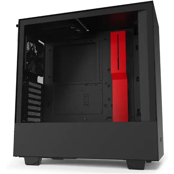 NZXT H510 Mid-Tower Case with Tempered Glass - CA-H510B-BR - Matte Black/Red