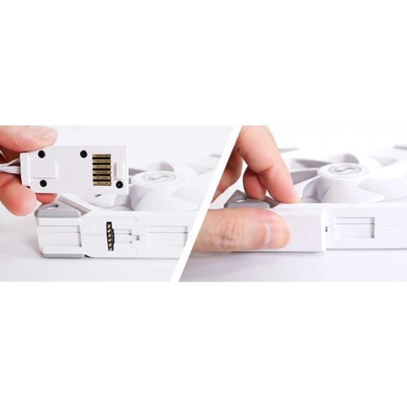 Lian Li UNI Fan SL140 Double Pack White with Controller (ARGB 140mm LED PWM Daisy-Chain) (SL140-2 White Cooler)