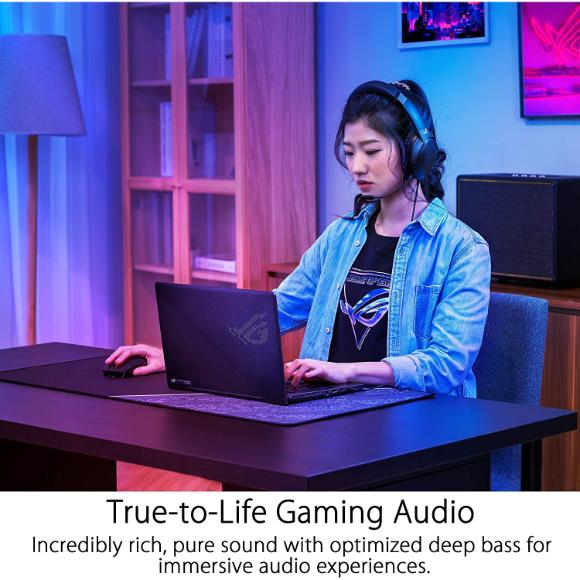 ASUS ROG Strix Go Gaming Headphones with USB-C Adapter | Ai Powered Noise-Cancelling Microphone | Over-Ear Headphones for PC, Mac, Nintendo Switch, and PS4