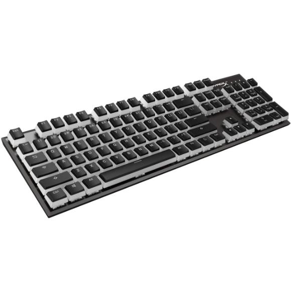 HyperX Double Shot PBT Keycaps, 104 Mechanical Keycap Set, Durable, HyperX Mechanical Keyboard Compatible, OEM Profile - Black & White Pudding