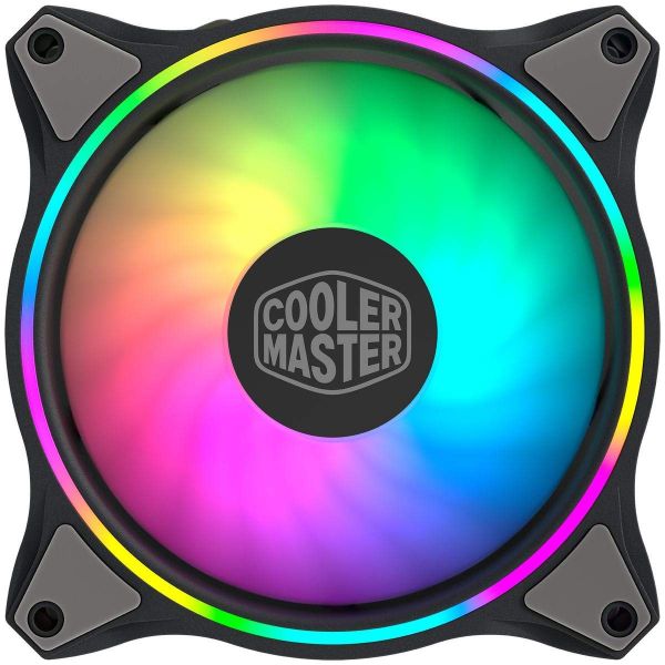 Cooler Master MasterFan MF120 Halo Duo-Ring Addressable RGB Lighting 120mm Fan, Absorbing Rubber Pads, PWM Static Pressure for 5V ARGB Computer Case & Liquid(MF120 Halo)