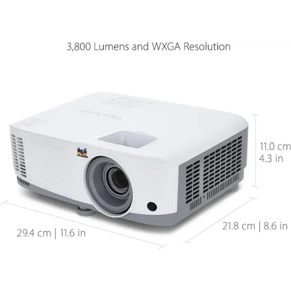 ViewSonic PA503W 3800 Lumens WXGA High Brightness Projector for Home and Office with HDMI Vertical Keystone and 1080p Support