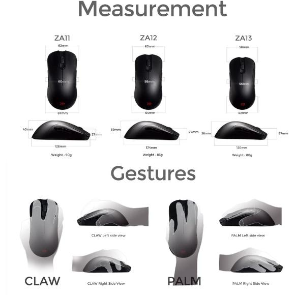 BenQ Zowie ZA13 Ambidextrous Gaming Mouse for Esports (Small)