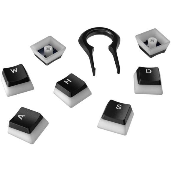 HyperX Double Shot PBT Keycaps, 104 Mechanical Keycap Set, Durable, HyperX Mechanical Keyboard Compatible, OEM Profile - Black & White Pudding