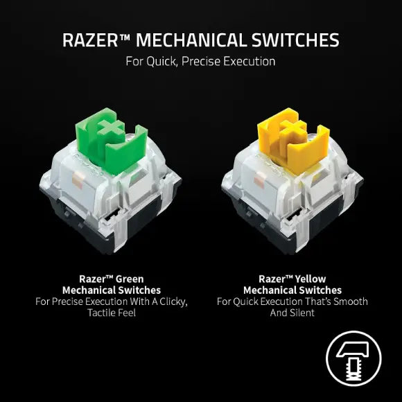 Razer BlackWidow V3 Mini HyperSpeed 65% Wireless Mechanical Gaming Keyboard (Phantom Edition) - Green Mechanical Switches - Tactile & Clicky