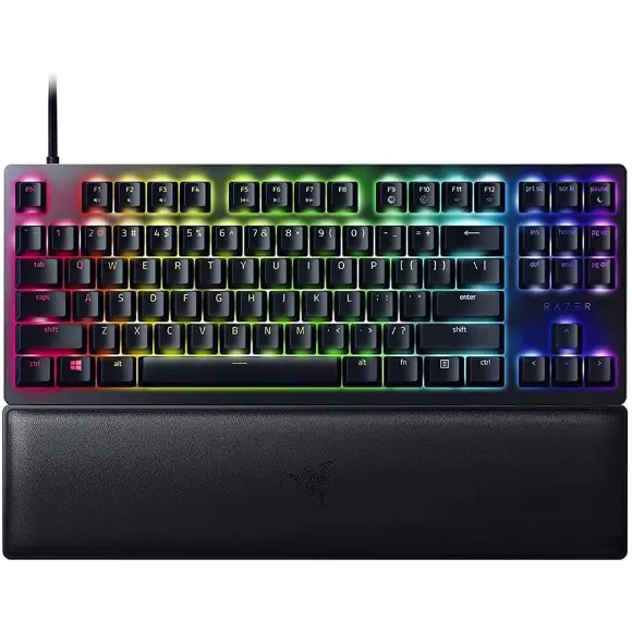 Razer Huntsman V2 Tenkeyless Optical Gaming Keyboard - Doubleshot PBT Keycaps - Clicky Optical Switch (Purple) - Black