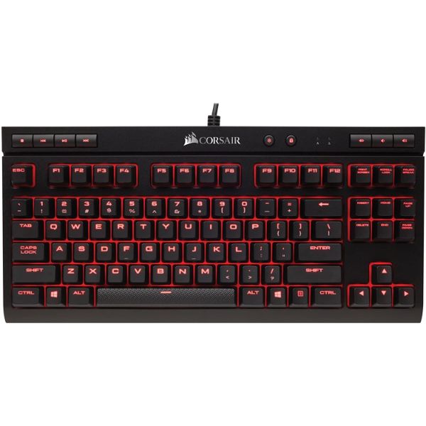 Corsair K63 Compact Mechanical Gaming Keyboard - Backlit Red LET - Linear & Quiet - Cherry MX Red