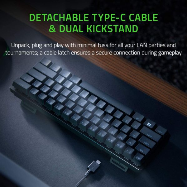 Razer Huntsman Mini 60% Gaming Keyboard - Clicky Optical Switches - PBT Keycaps - Classic Black