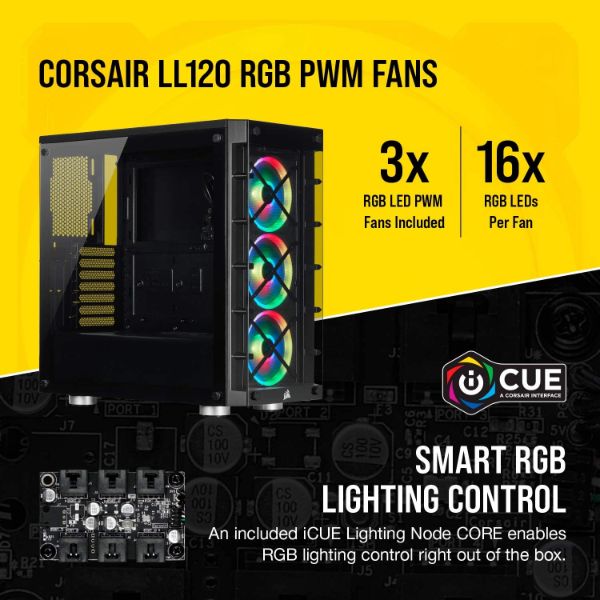 Corsair iCue 465X RGB Mid-Tower ATX Smart Case, Black
