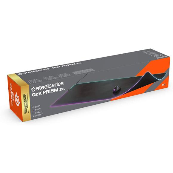 SteelSeries QcK Prism RGB Gaming Surface - 3XL Cloth Mouse Pad of All Time - Optimized for Gaming Sensors - Maximum Control, Black