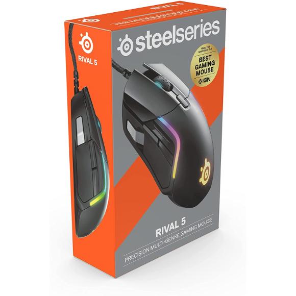 SteelSeries Rival 5 Gaming Mouse with PrismSync - Black
