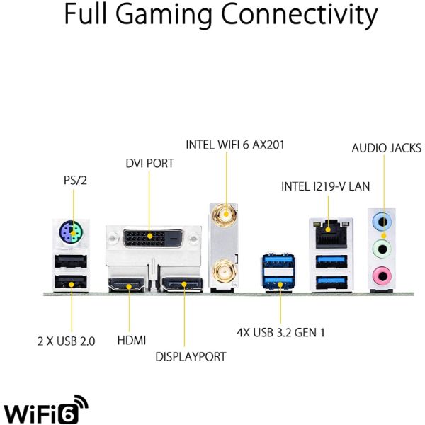 ASUS TUF Gaming B460M-Plus WiFi 6 LGA1200 (Intel 10th Gen) Micro ATX Gaming Motherboard (Intel 1Gb LAN, USB 3.2 gen 1 Front Panel Connector, addressable Gen 2 RGB Header, Aura Sync)