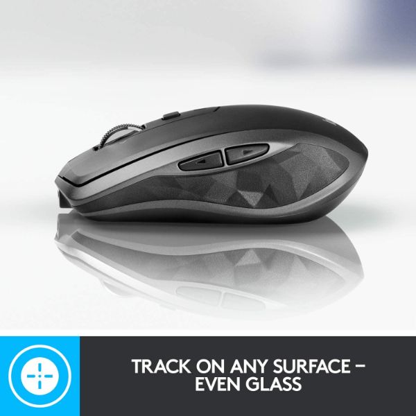 Logitech MX Master 2S Wireless Mouse – Use on Any Surface, Hyper-fast Scrolling, Ergonomic Shape, Rechargeable, Control up to 3 Apple Mac and Windows Computers (Bluetooth or USB), Graphite
