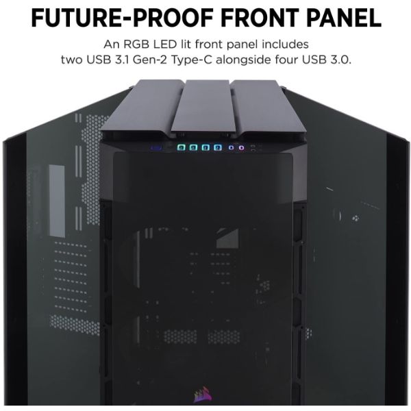 Corsair Obsidian Series 1000D Super-Tower Case, Smoked Tempered Glass