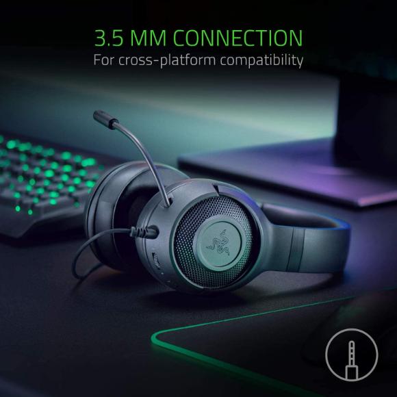 Razer Kraken X Ultralight Gaming Headphones: 7.1 Surround Sound - Black