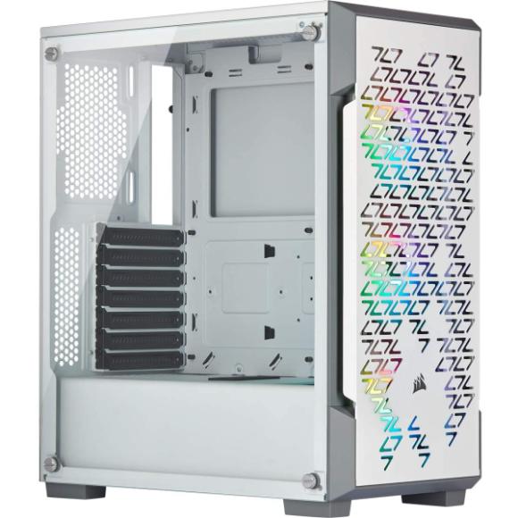 Corsair iCUE 220T RGB Airflow Tempered Glass Mid-Tower Smart Case, White