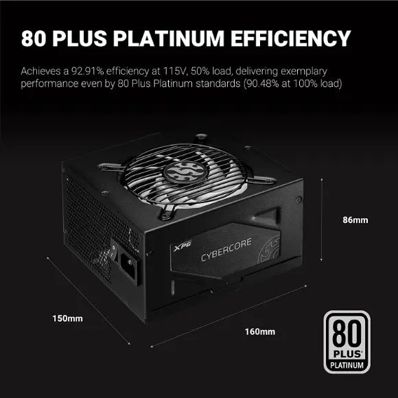 XPG CYBERCORE 1000W 80 Plus® Platinum Fully Modular Power Supply