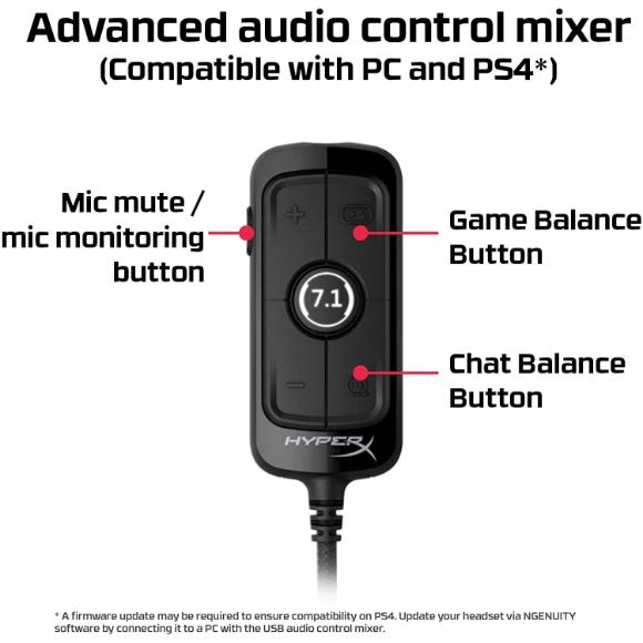 HyperX Cloud Alpha S - PC Gaming Headset, 7.1 Surround Sound Noise Cancelling Microphone - Blackout (HX-HSCAS-BK/WW)